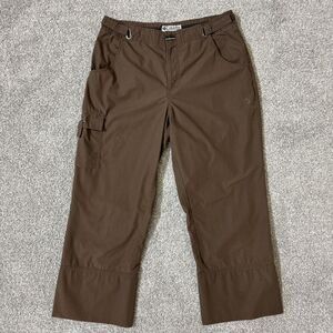 Columbia Pants Womens 12 Brown Capri Outdoor Hiking GRT Zip Hem Pockets Cargo